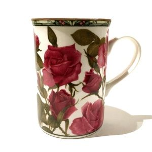 Vintage Royal Fine Bone China Roses Mug Collectors Series of Four Designs Floral